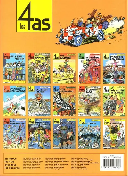 Verso de l'album Les 4 as Tome 30 Les 4 as et les extraterrestres