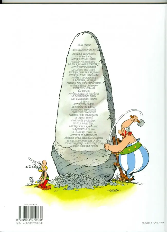 Verso de l'album Astérix Tome 29 La rose et le glaive