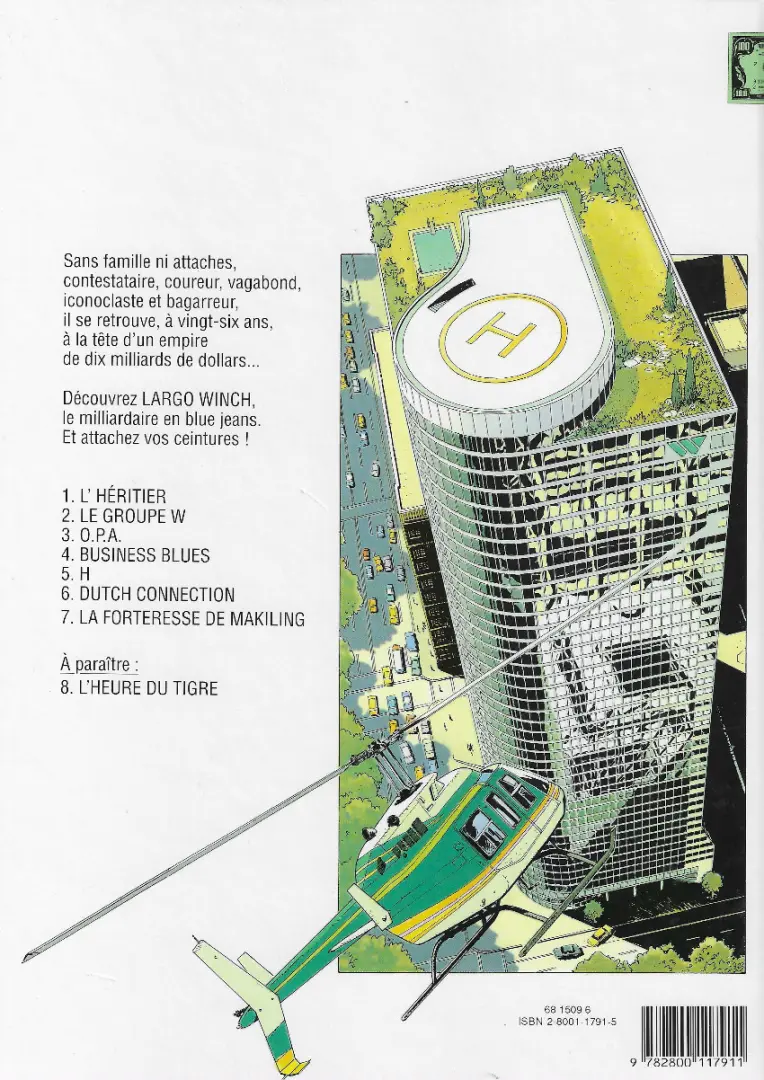 Verso de l'album Largo Winch Tome 1 L