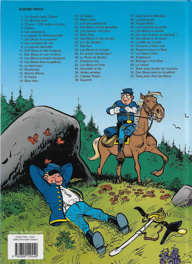 Verso de l'album Les Tuniques Bleues Tome 43 Des bleus et du blues