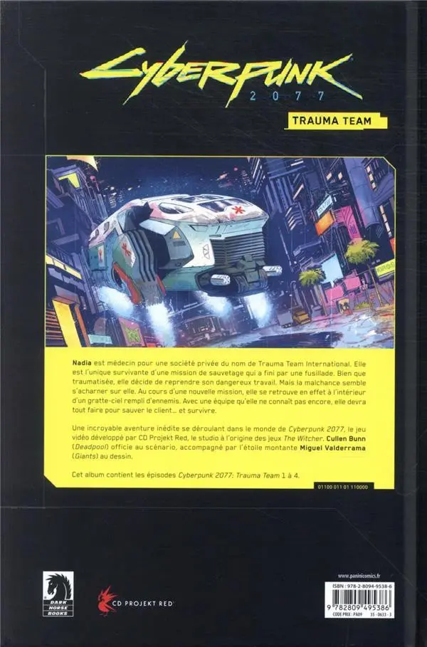 Verso de l'album Cyberpunk 2077 - Trauma Team 1 Trauma Team