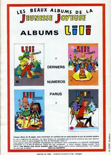 Verso de l'album Aggie N° 20 Chef de classe