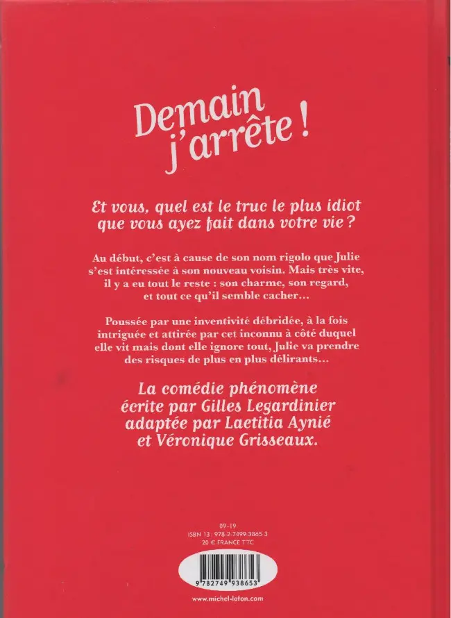 Verso de l'album Demain j'arrête !