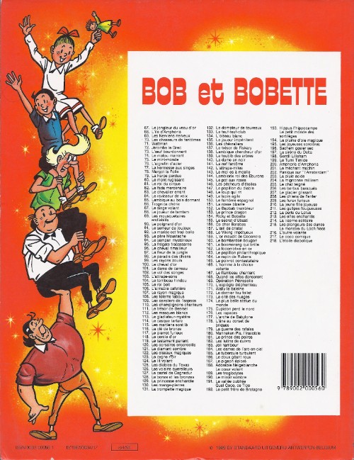Verso de l'album Bob et Bobette Tome 69 Les Nerviens nerveux