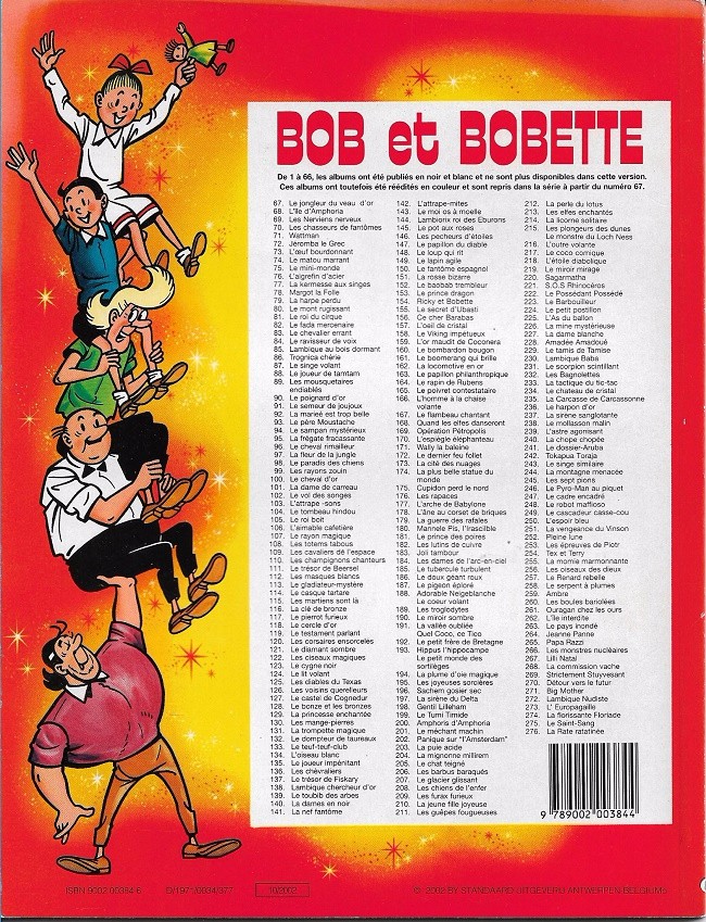 Verso de l'album Bob et Bobette Tome 85 Lambique au bois dormant