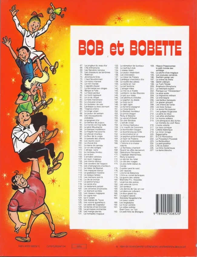 Verso de l'album Bob et Bobette Tome 155 Le Secret d'Ubasti