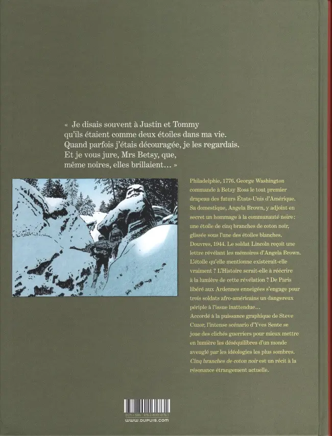 Verso de l'album Cinq branches de coton noir