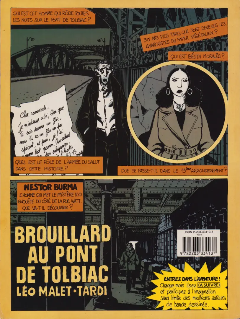 Verso de l'album Nestor Burma Tome 1 Brouillard au pont de Tolbiac