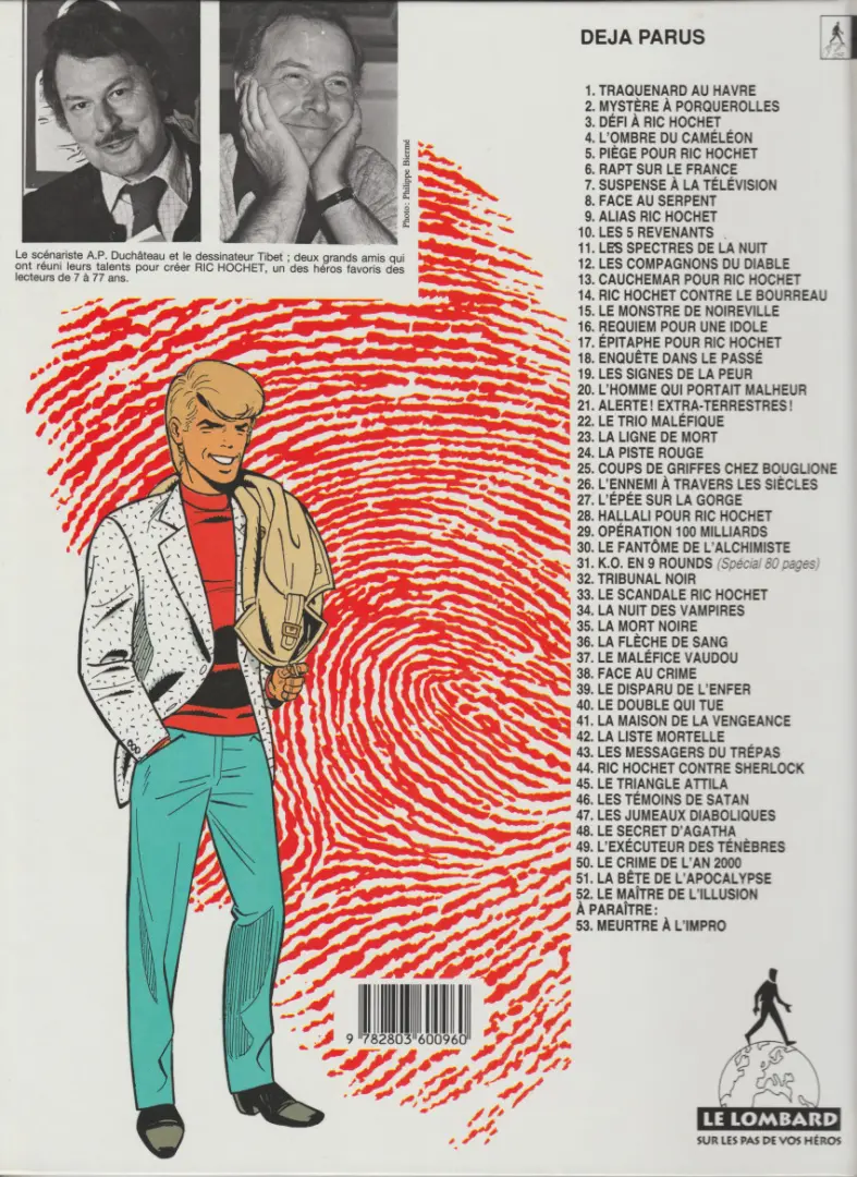 Verso de l'album Ric Hochet Tome 26 L'ennemi à travers les siècles