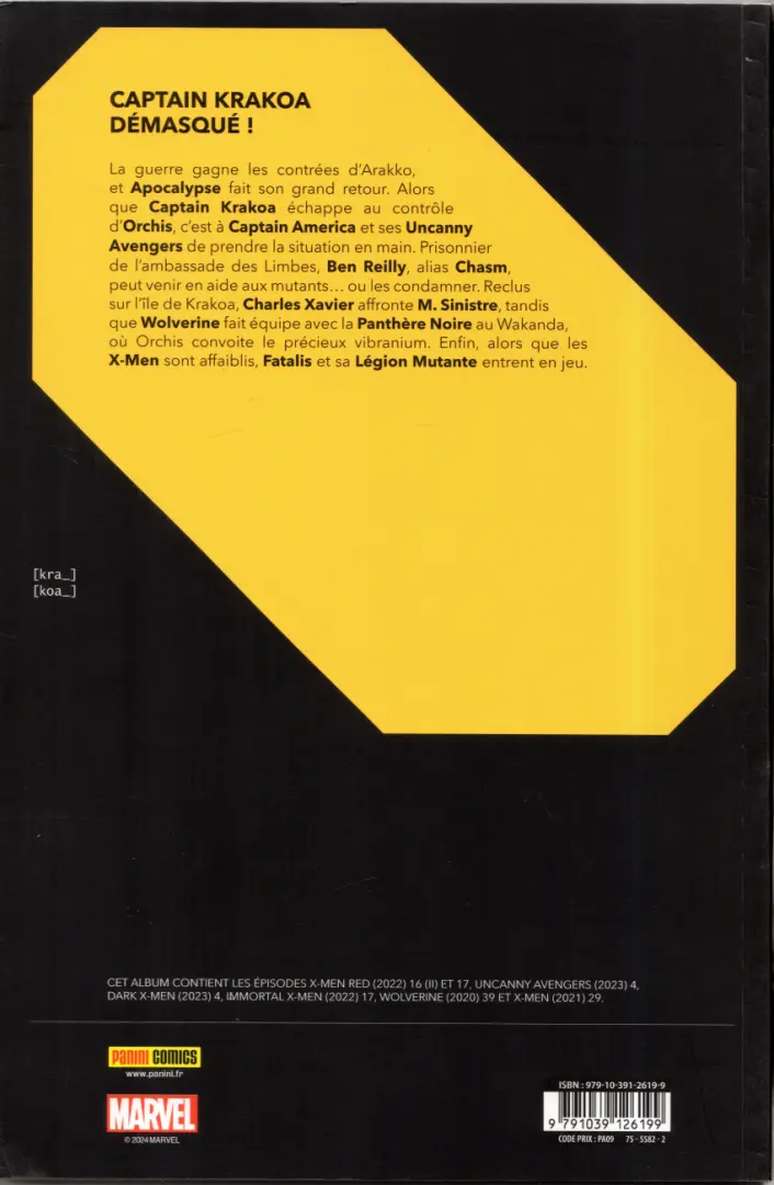 Verso de l'album Fall of X Volume 09