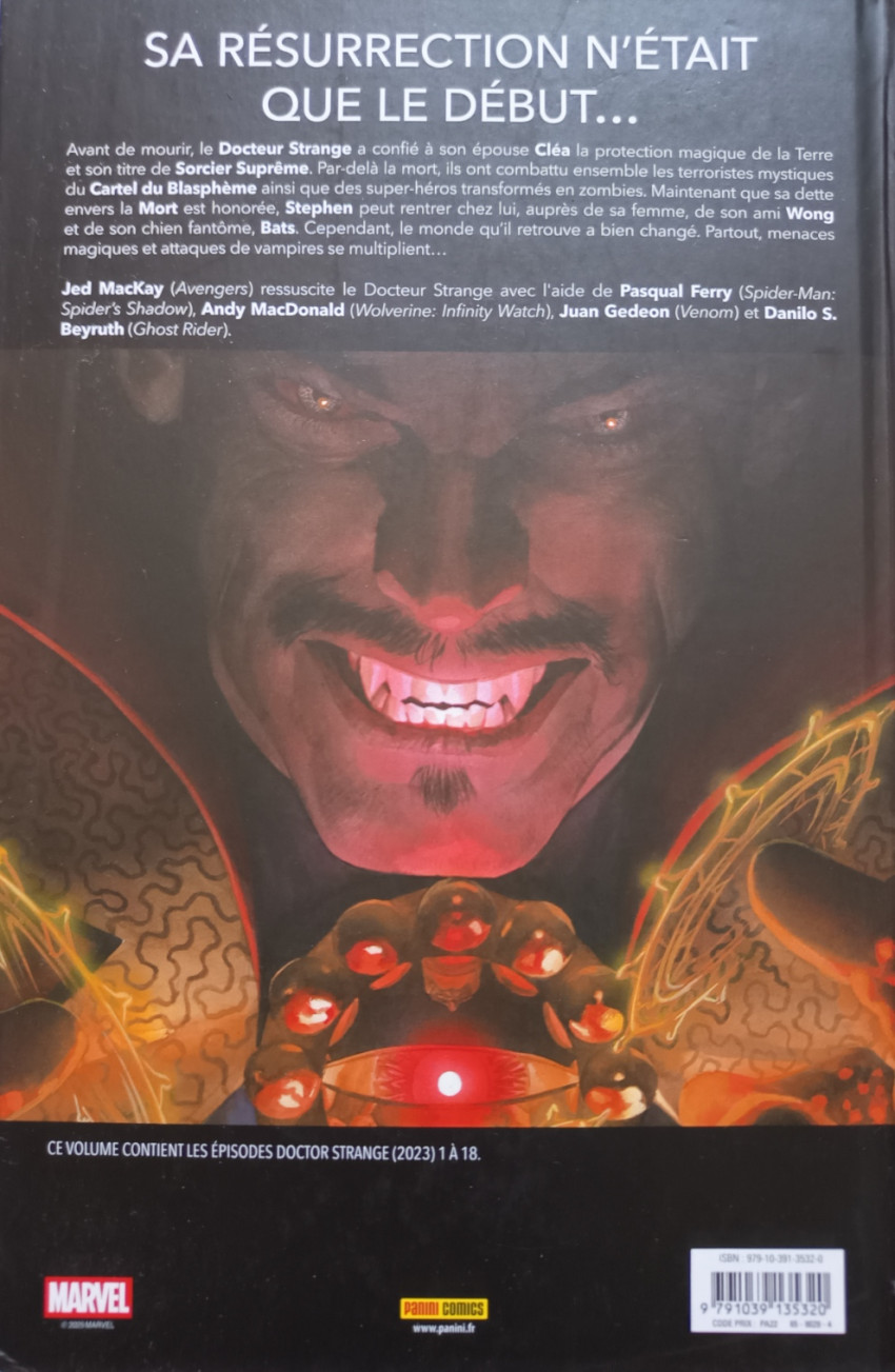 Verso de l'album Doctor Strange - la Vie du Docteur Strange