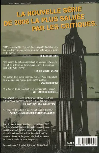 Verso de l'album DMZ Tome 2 Le Corps d'un journaliste