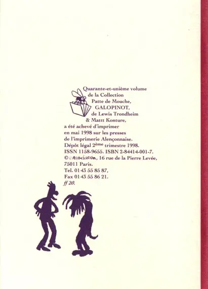 Verso de l'album Galopinot
