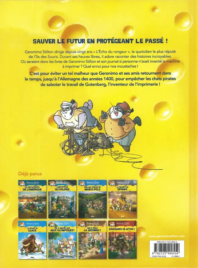 Verso de l'album Geronimo Stilton Tome 9 L'étrange machine à livres