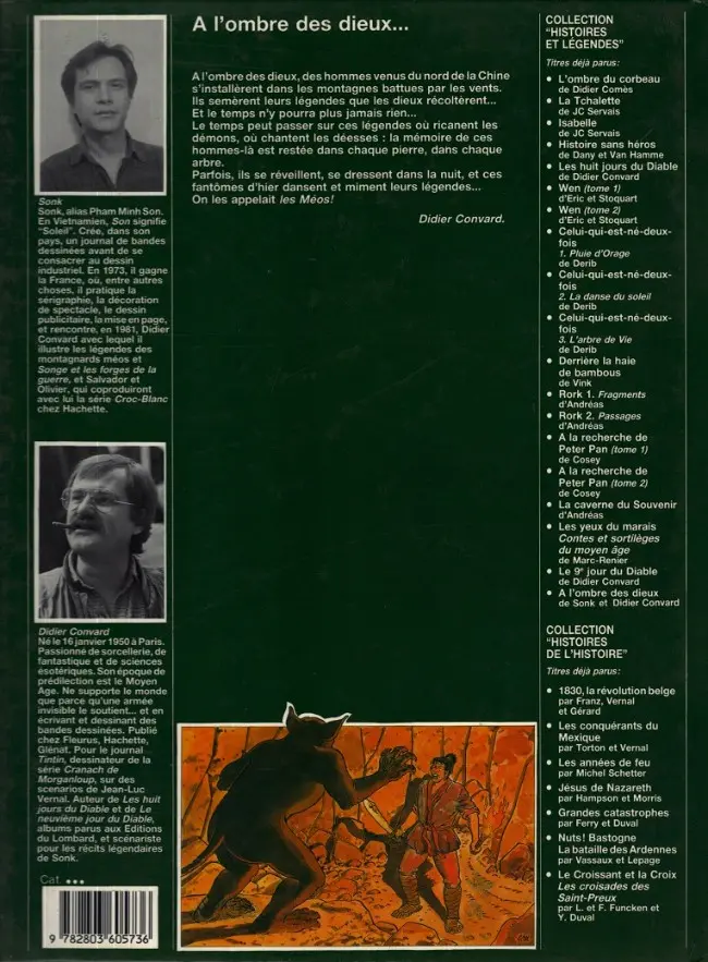 Verso de l'album À l'ombre des Dieux
