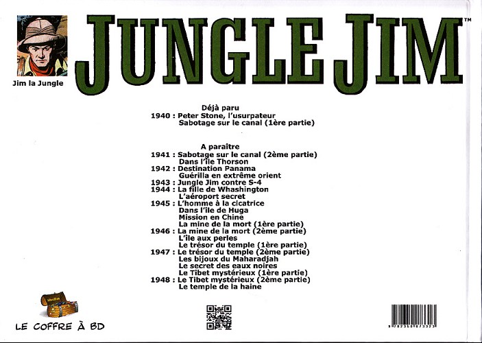 Verso de l'album Jungle Jim 1940 - Peter Stone, l'usurpateur - Sabotage sur le canal (1ère partie)