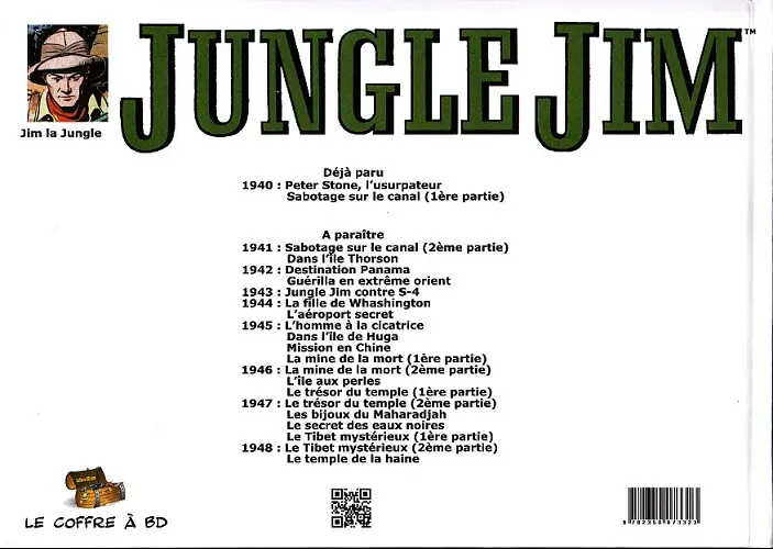 Verso de l'album Jungle Jim 1940 - Peter Stone, l'usurpateur - Sabotage sur le canal (1ère partie)