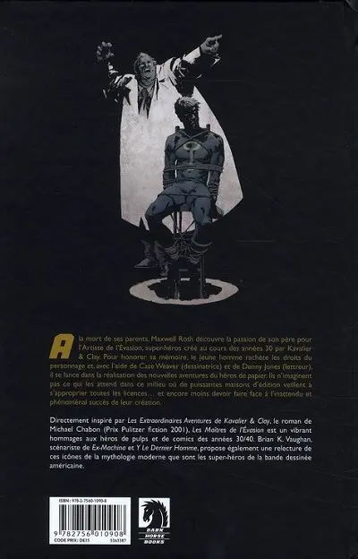 Verso de l'album Les Maîtres de l'évasion / The Escapists Les maîtres de l'évasion