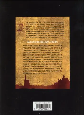 Verso de l'album L'Alsace Tome 2 Alesacios de 400 à 833