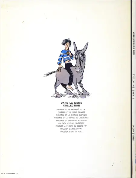 Verso de l'album Philémon Tome 10 L'âne en atoll
