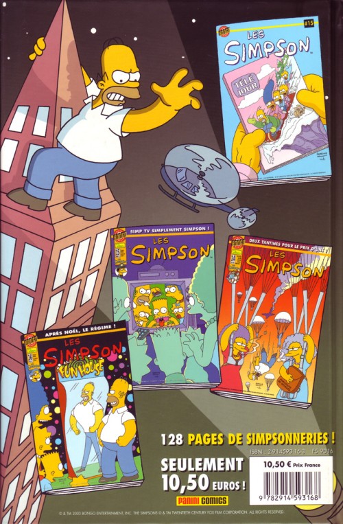 Verso de l'album Les Simpson Tome 4 Les simpson contre-attaquent !