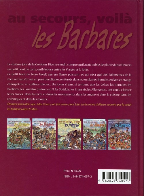 Verso de l'album Une histoire illustrée de l'Alsace Tome 1 Au secours, voilà les Barbares