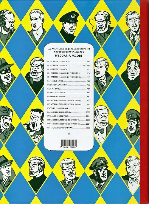 Verso de l'album Blake et Mortimer Tome 4 Le Mystère de la Grande Pyramide - Tome I - Le Papyrus de Manethon