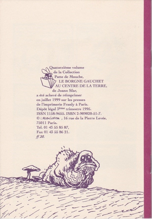 Verso de l'album Le Borgne gauchet Le Borgne Gauchet au centre de la Terre
