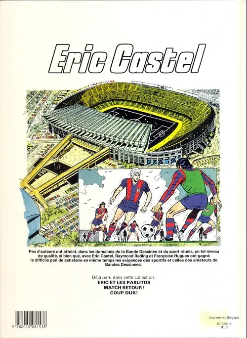 Verso de l'album Eric Castel Tome 4 Droit au but !