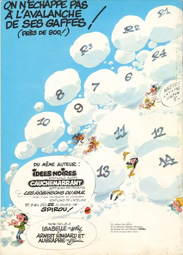 Verso de l'album Gaston Tome 14 La Saga des Gaffes