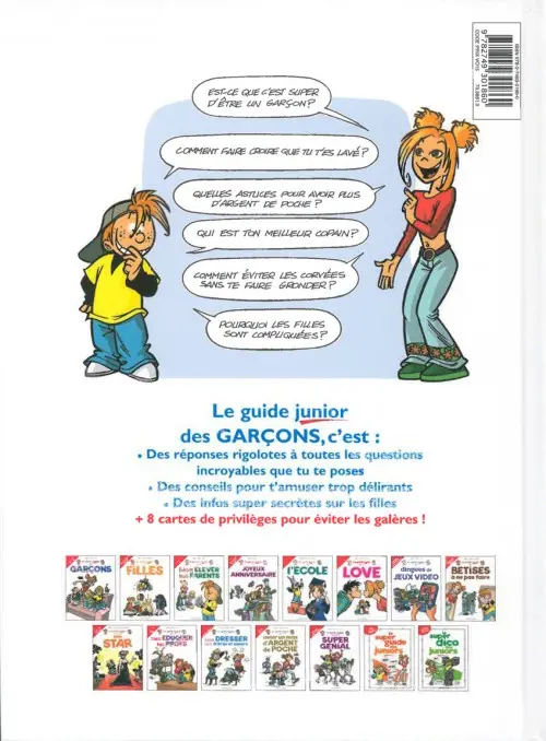 Verso de l'album Les guides junior Tome 1 Le guide junior des garçons
