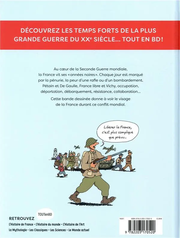 Verso de l'album L'Histoire de France en BD 8 La Seconde Guerre Mondiale
