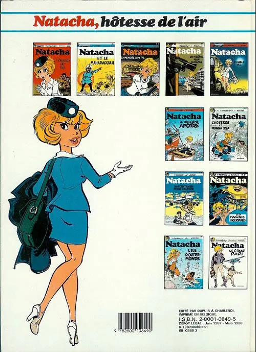Verso de l'album Natacha Tome 1 Hôtesse de l'air
