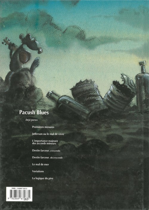 Verso de l'album Pacush Blues Tome 6 Sixte mineure : Le mal de mer