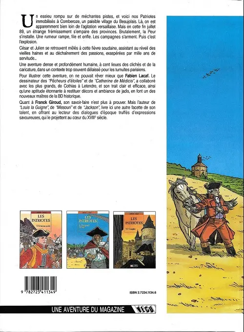 Verso de l'album Les Patriotes Tome 2 Le grand saccage