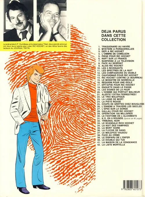 Verso de l'album Ric Hochet Tome 3 Défi à Ric Hochet