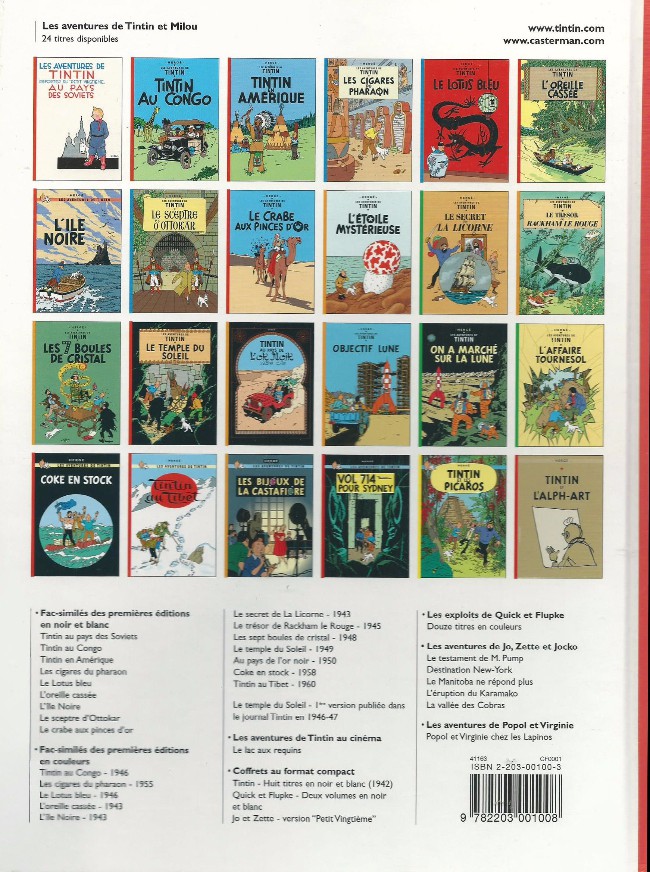 Verso de l'album Tintin Tome 1 Tintin au pays des soviets
