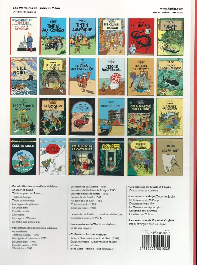 Verso de l'album Tintin Tome 1 Tintin au pays des soviets
