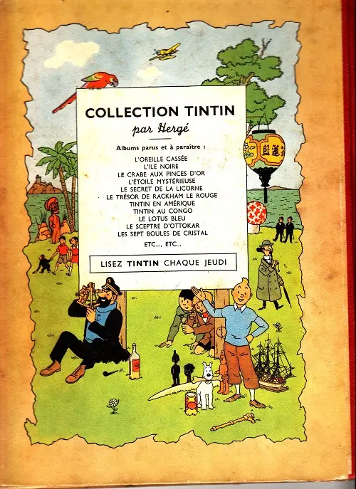 Verso de l'album Tintin Tome 10 L'étoile mystérieuse