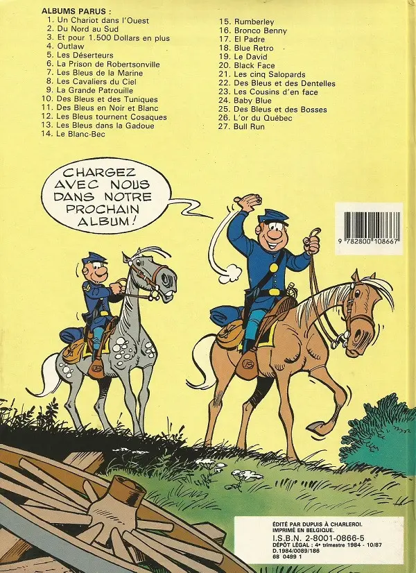 Verso de l'album Les Tuniques Bleues Tome 9 La grande patrouille