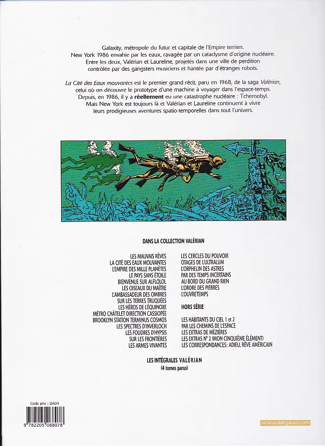 Verso de l'album Valérian Tome 1 La cité des eaux mouvantes