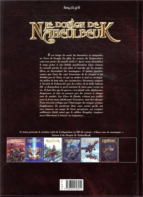 Verso de l'album Le Donjon de Naheulbeuk Tome 24 Sixième saison, partie 6