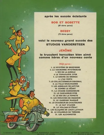 Verso de l'album Jérôme Tome 21 Les alchimistes
