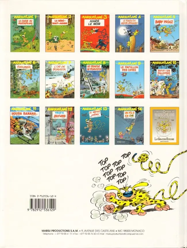 Verso de l'album Marsupilami Tome 14 Un fils en or