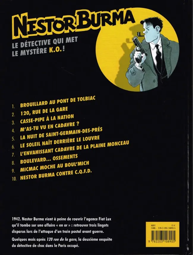 Verso de l'album Nestor Burma Tome 11 Nestor Burma contre C.Q.F.D.
