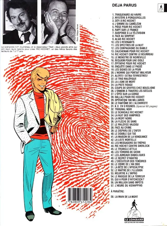 Verso de l'album Ric Hochet Tome 57 L'heure du kidnapping