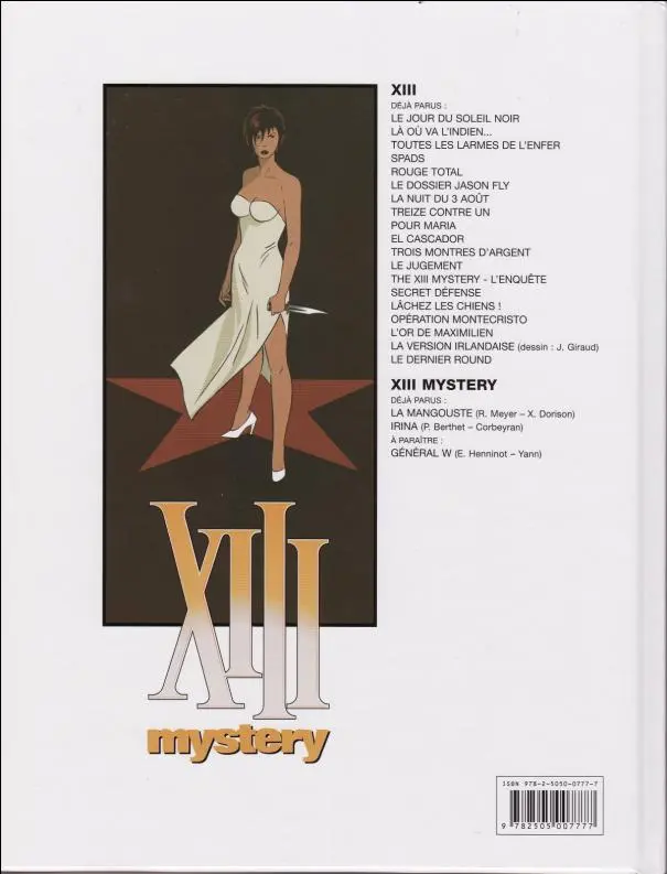 Verso de l'album XIII Mystery La Mangouste - Irina