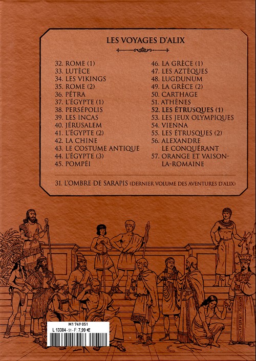 Verso de l'album Alix La collection Tome 52 Les voyages d'Alix - Les Étrusques (1)