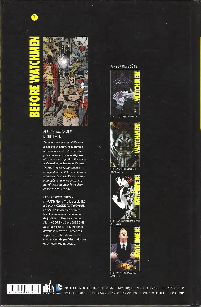 Verso de l'album Before Watchmen Minutemen