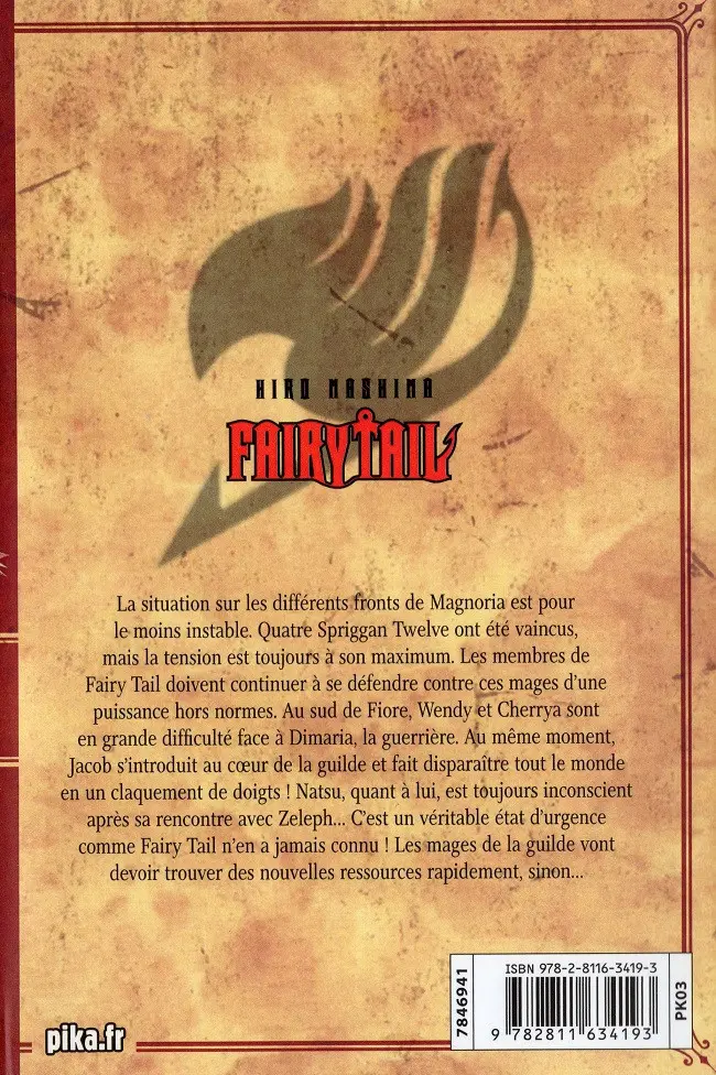 Verso de l'album Fairy Tail 56